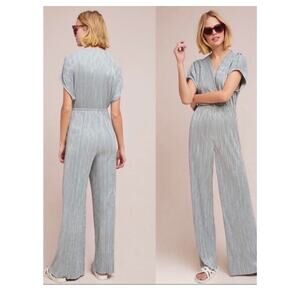 Porridge Anthropologie Silver Metalic Jumpsuit XL New with tags NWT